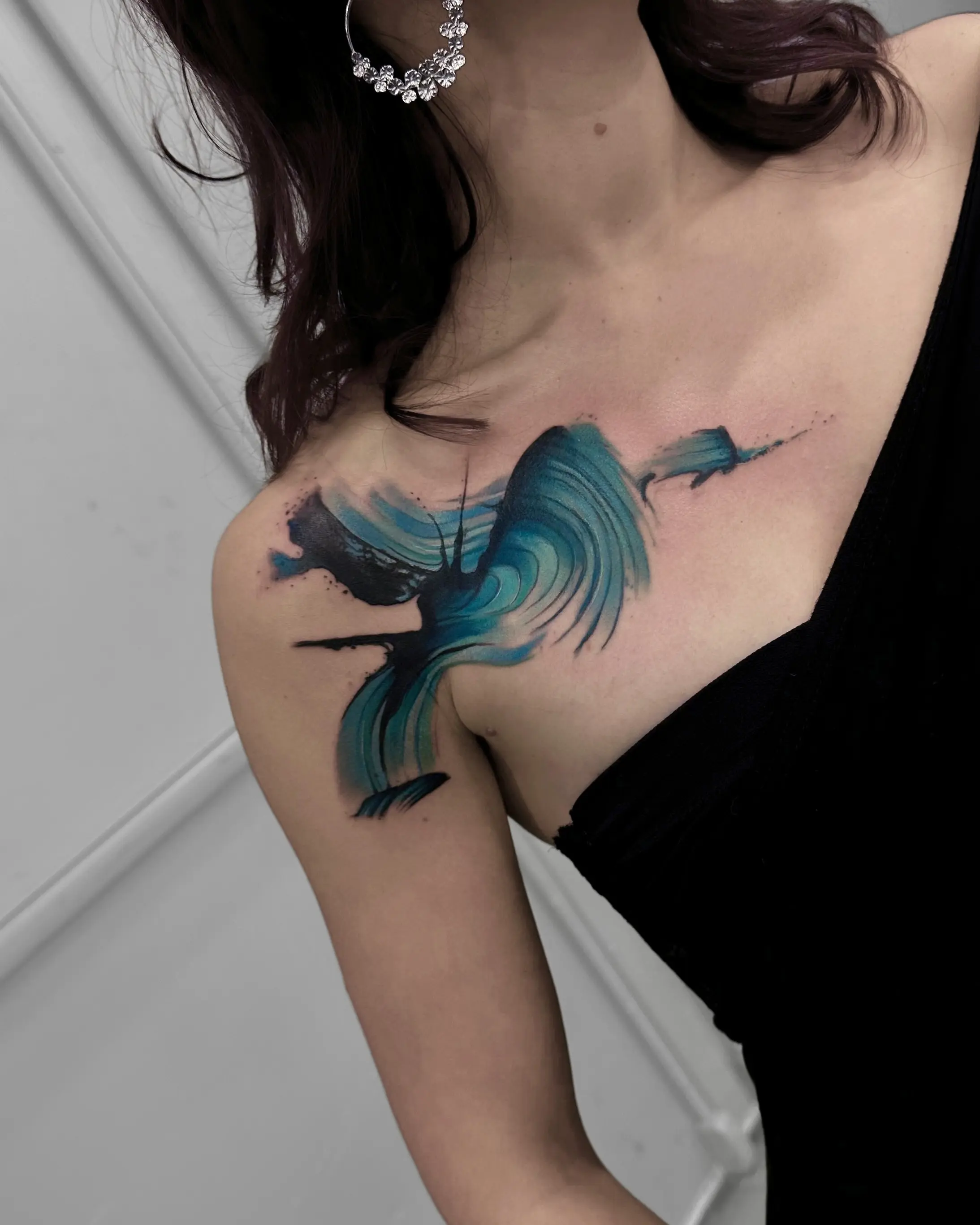 Abstract wave tattoo